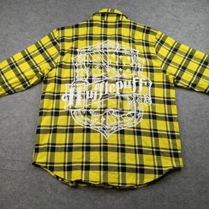Harry Potter Shirt Mens 2XL Cakeworthy Hufflepuff Plaid Flannel Hogwarts Yellow